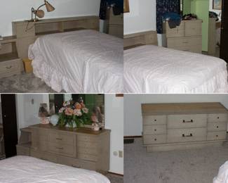 Mid-Century bedroom set (headboard, chest of drawers, dresser, cedar chest)