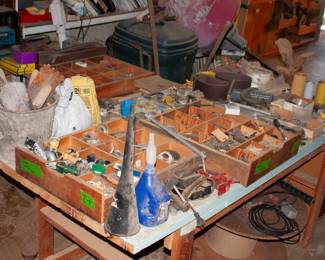 masonry tools, hinges, drawer hardware