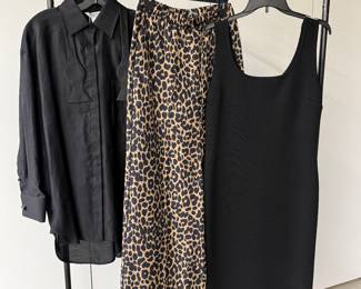 Unworn Max Mara Clothing: Tuxedo Top Retail $925.00 Sz 8, Leopard Print Pants Retail $925.00 Sz8, Sz L Knitted Dress Retail $1,150.00