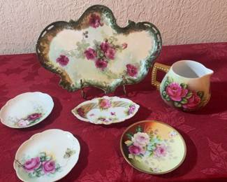 Antique HandPainted Porcelain Rose Collection
