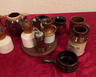Vintage Rustic Pottery Collection Stoneware  Ceramic Kitchenware