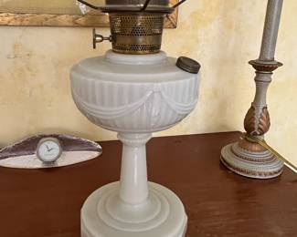 Milk Glass Fluid Lamp Base