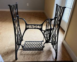 Singer Sewing Machine Metal Base Converted into Small Table,
