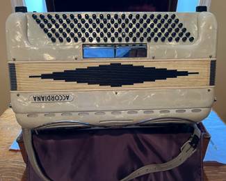 Excelsior Accordion w/Case – White – Mother of Pearl (model 306),