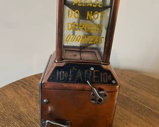 Antique Johnson Bus Token Fare Box,
