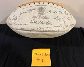 AUTOGRAPHED REDSKINS FOOTBALL (around 50),
