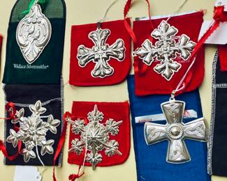 30 sterling silver Christmas ornaments 