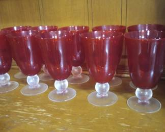 Lenox Holiday gems ruby glass set