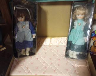 vintage dolls and blanket set