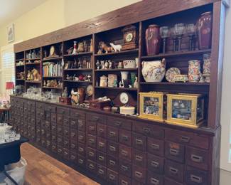Vintage apothecary cabinet with hutch 