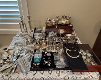Sterling silver, gold, and pocket watches