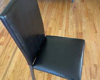 6 Black Metal Chairs with cushioned back and seats 36" x 16" -$150 entire set