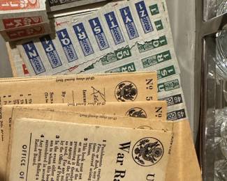 War ration books.  Some with stamps