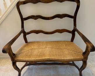 Wood Ladder Back Settee Loveseat 