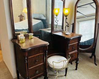 Antique Vanity , Floor Mirror 