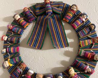 FOLK ART WORRY DOLL WREATH