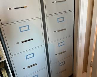 JUST 2 OF 5 FILING CABINETS ON WHEELS
