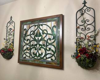 STAINED GLASS PANEL, METAL WALL ART PANELS