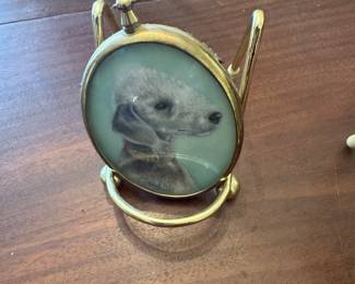 Original miniature pastel Bedlington terrier
