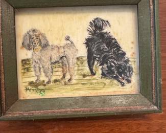 1970 Meredith Rambo Framed small dogs