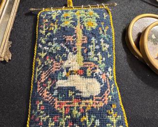 Vintage needlepoint dollhouse tapestry handmade