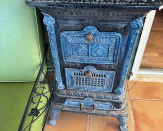 Antique French cast iron stove