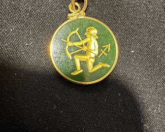 Sagittarius  gold wire pendant