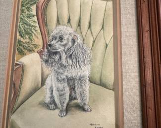 Framed poodle on chair by Meredith Rambo