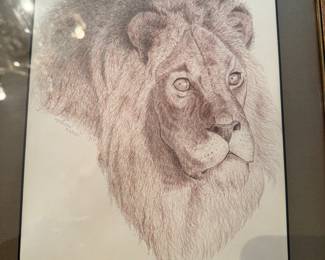 Original lion sketch by Meredith Rambo