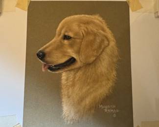 Original pastel chalk by Meredith Rambo Retreiver