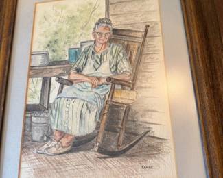 Original framed pastel chalk by Meredith Rambo