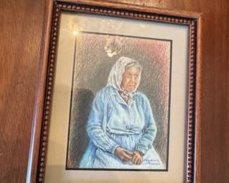 Framed lady original by Meredith Rambo