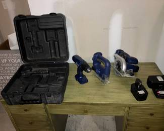 Lot 036-GAR: Benchtop Pro 3-Piece Cordless Power Tool Kit