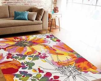 Lot 040-ENT: Modern Colorful Floral Area Rug