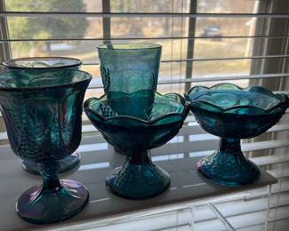 Blue carnival candles 
Goblets 