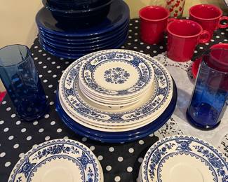 Vintage blue and white dishes 