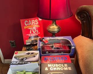 Muscle car books 
Vintage mustang model car 