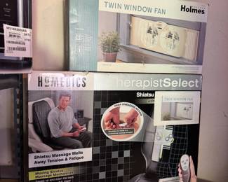 Window fan, massage mat