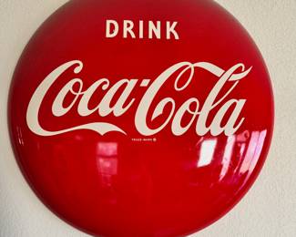 Large Coca Cola Button Sign