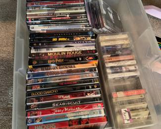 DVD's, tape cassettes
