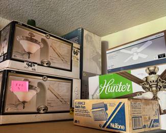 Ceiling fans and light fixtures