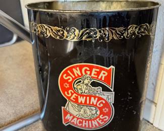 Vintage Singer sewing machine trash can