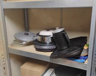 Metal shelf and contents