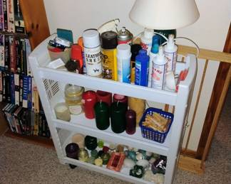 cleaner and candles plus stand
