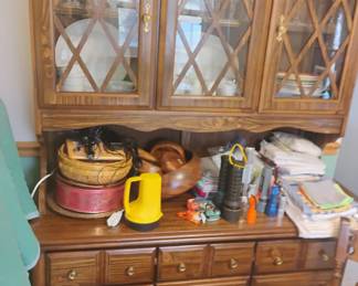 Buffet with hutch plus contents