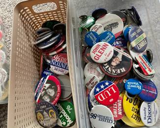 Political buttons. Presidential, State and local. 