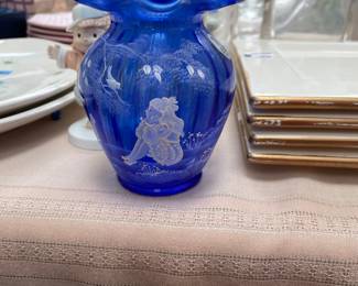 Fenton Glass Mary Gregory style. 