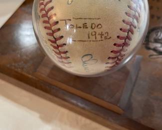 Autographed baseball from 1942. 