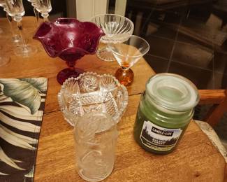 Vintage Red Cliff Glass Fenton Red Ruffled Footed Compote Candy Dish 5” High