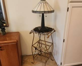 Metal Wine Rack Side Table